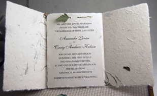 Wedding flower seed paper